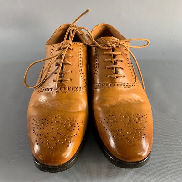 ALLEN EDMONDS Size 7 Tan Perforated Leather Oxford Lace Up Shoes - Picture 6 of 10